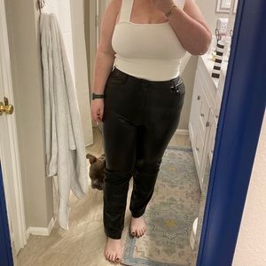 Abercrombie vegan leather 90’s straight pants